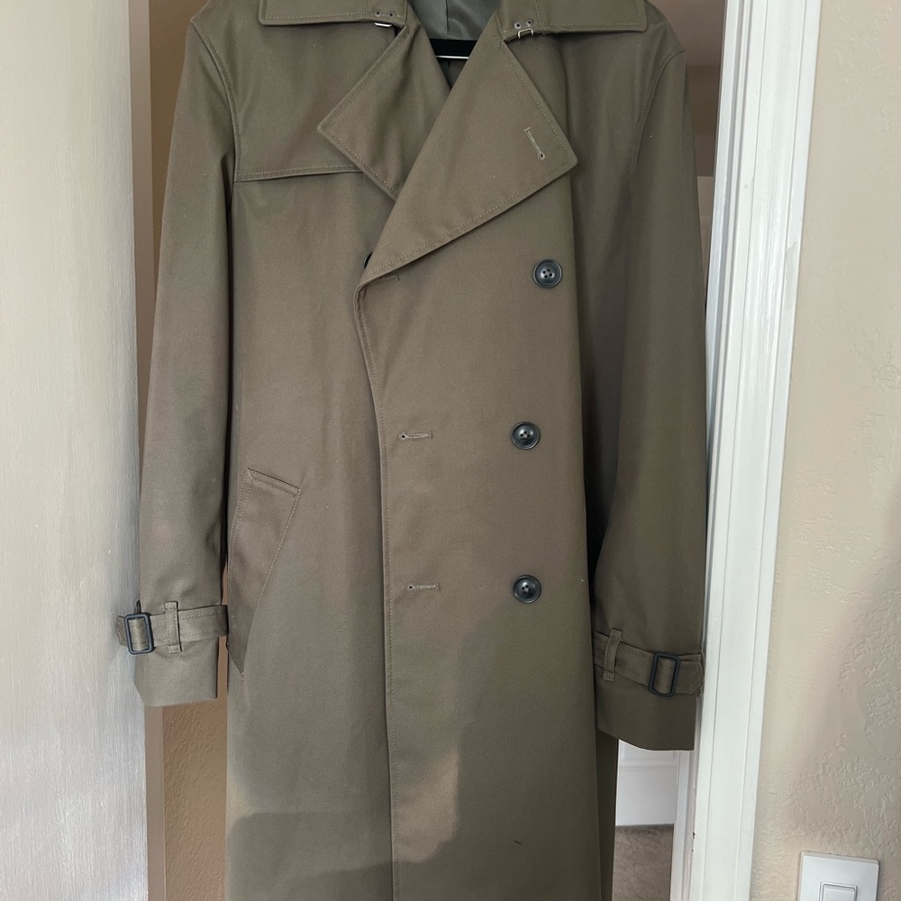 Mango Men's Green Trench Coat / Medium